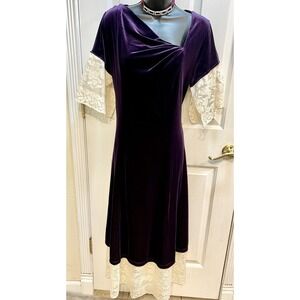 Upcycled Renaissance Coldwater Creek Dress 14 Purple Velvet Vintage Medieval